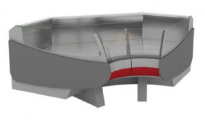 Угловая неохлаждаемая витрина c низким стеклом Symphony ICN SG (90 внутр.)