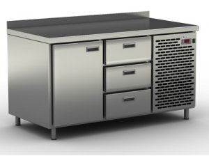 Столы холодильные / морозильные с узкими ящиками и дверью (СШС-3,1/ СШН-3,1)