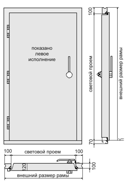 Teledoor Распашные двери одностворчатые GT 12