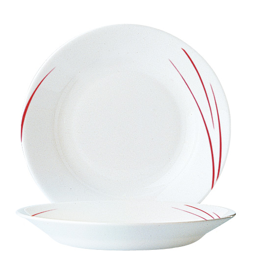 Тарелка для супа красный декор ARC/TORONTO 22см D5695